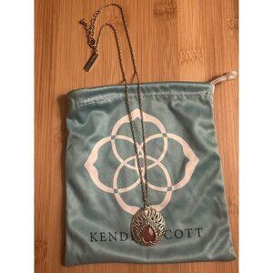 Kendra Scott Vintage Cecelia Necklace Gold Pendant Pink‎ Southwestern Tribal